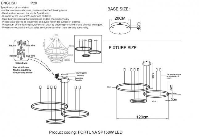 Люстра Crystal Lux FORTUNA SP123W LED BLACK фото 15